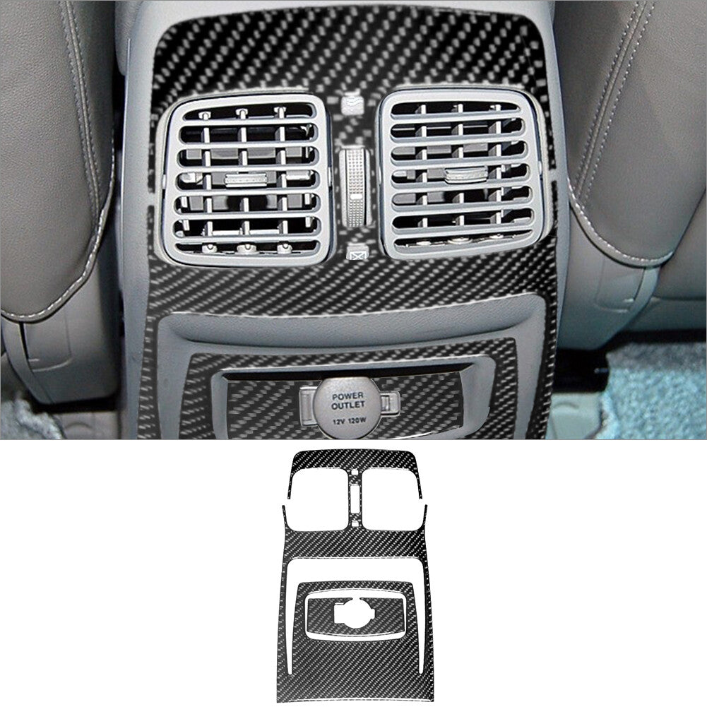 2Pcs Carbon Fiber Rear Center Console Cover Trim for Hyundai Azera 2006-2011
