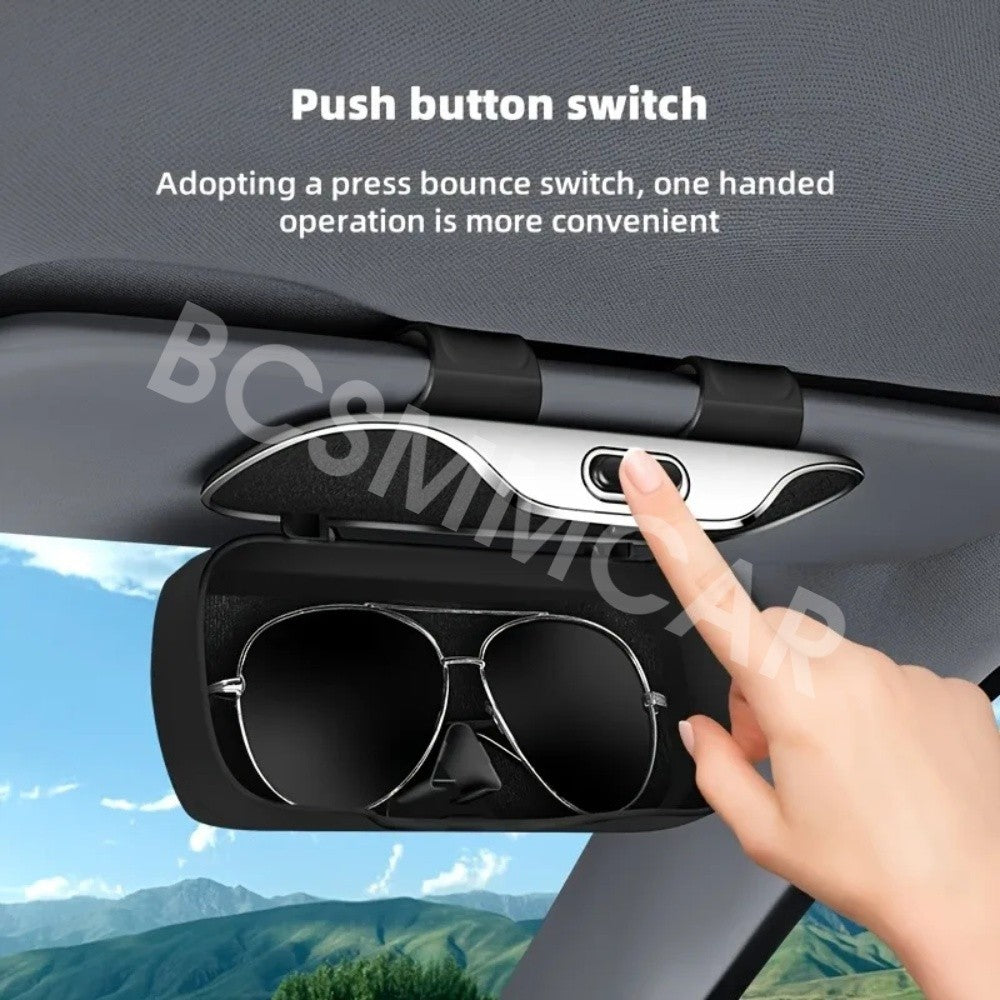 Car Glasses Box Sunglasses Holder Support Sun Visor Eyeglasses Card Storage Case