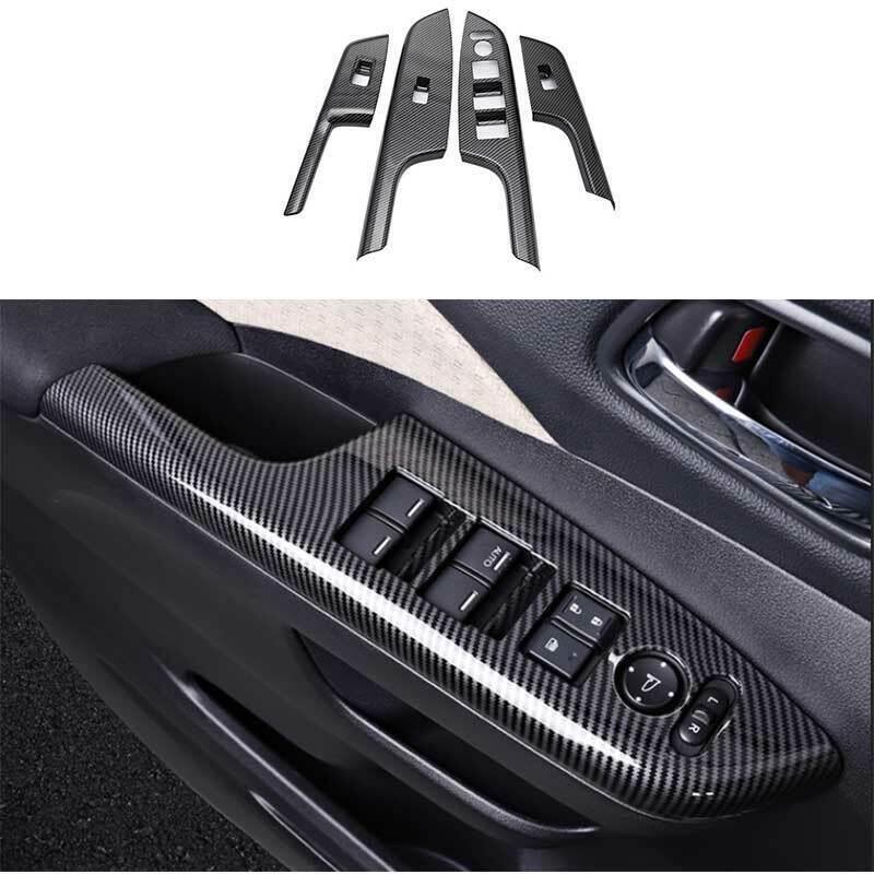 for Honda CRV CR-V 2012-2016 Carbon Fiber Glass Window Lifting Panel Decor 4PCS