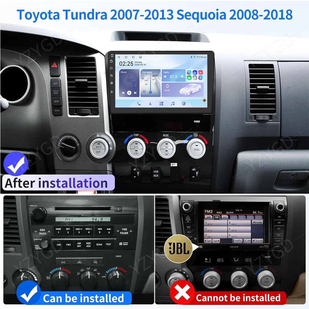 Android Carplay Car Radio GPS Navi Stereo Screen BT for Toyota Sequoia 2008-2018