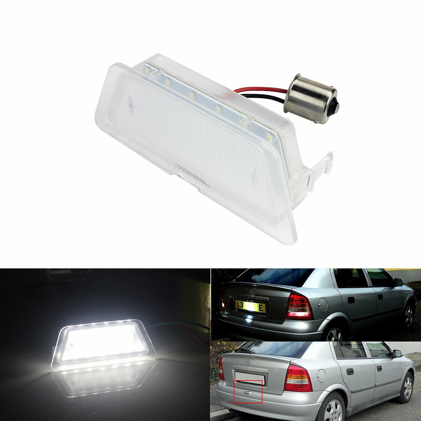 1pcs LED License Number Plate Lights for Opel Astra G for Vauxhall Astra G MK4 98-04