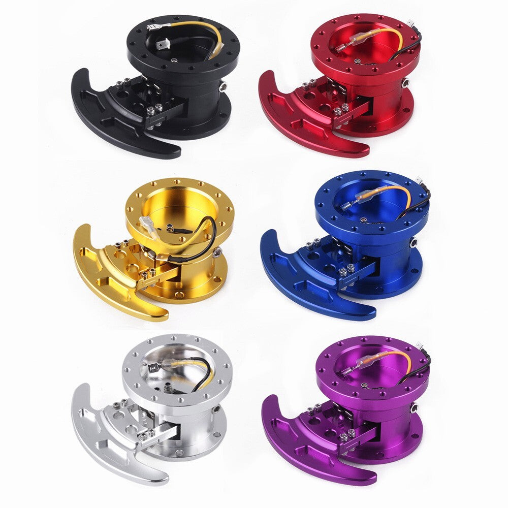 Blue WorksBell Rapfix Flip Up ilt Racing Steering Wheel Quick Release Hub Kit