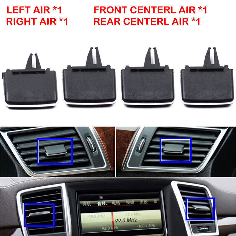 Air conditioning vent socket label clip kit, black, for Mercedes-Benz W166 ML350 GL450
