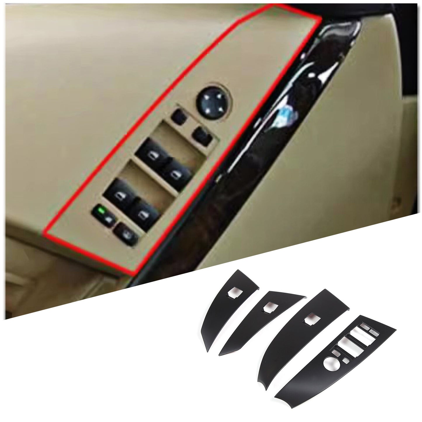 2-Pack ABS Gloss Black Side Ventilation Frame Decorative Covers for Corvette C6 2005-2013