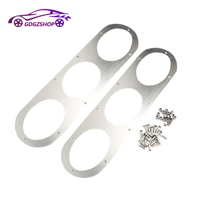 2pcs Universal Aluminum Rear Bumper Race Air Diversion Diffuser Panel Kit Silver