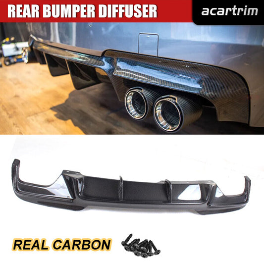 REAL CARBON Rear Bumper Diffuser Fit for BMW F10 528i 530i 550i M-Sport 2012-16