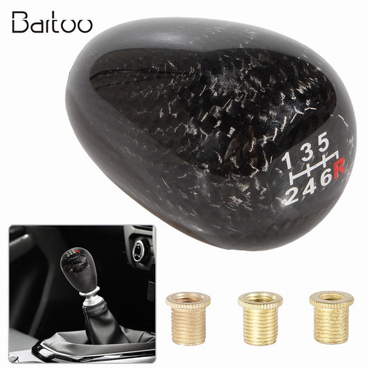Real Carbon Fiber Car Universal Handle Gear Stick Shift Knob Shifter Lever Black
