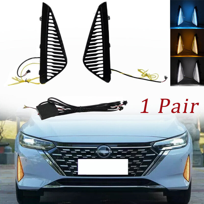 1 pair of LED daytime running lights and fog lights with turn signals for Nissan Sentra 2024