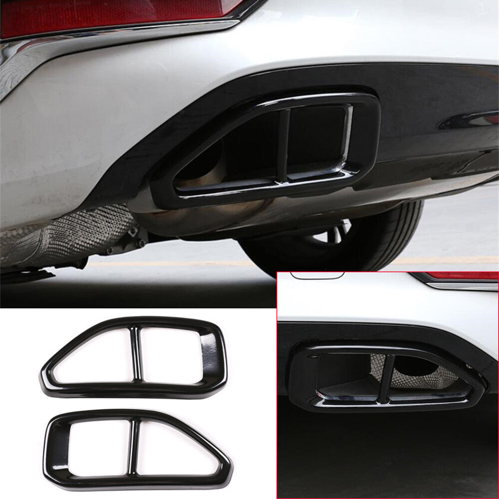 Steel Black Exhaust Muffler Tail Pipe Trim for for BMW 3 Series G20 G28 2020-22