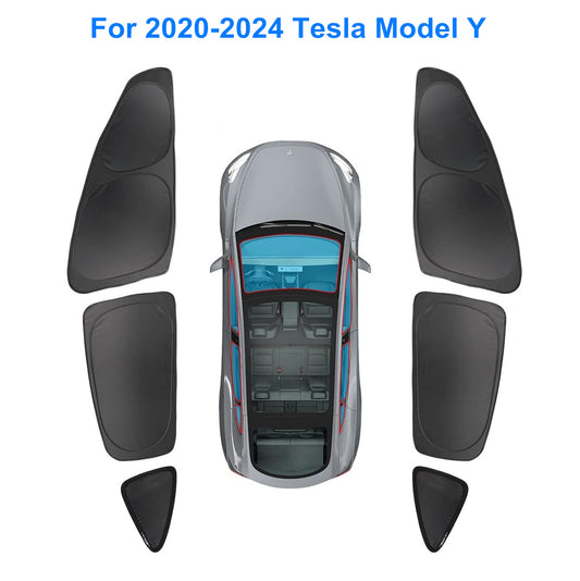 6pcs For 2020-2024 for Tesla for Model Y Side Windows Sun Shade Foldable Privacy Cover