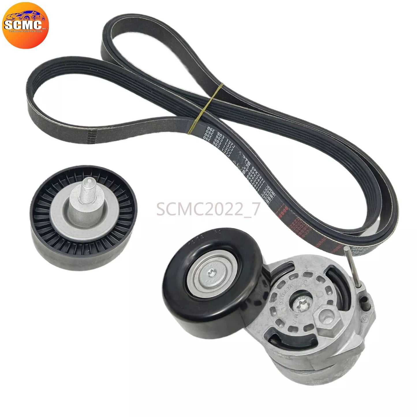 6PK2411 Belt Tensioner w/ Pulley Set for Audi A4 A6 06E903137J AUK BKH 2.4 3.2L