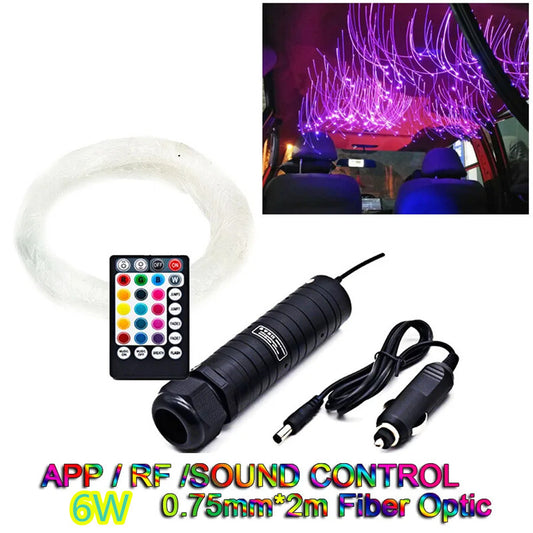 Car Star Starry Sky Effect Ceiling RGBW APP Control Fiber Optic Cable Light Kit