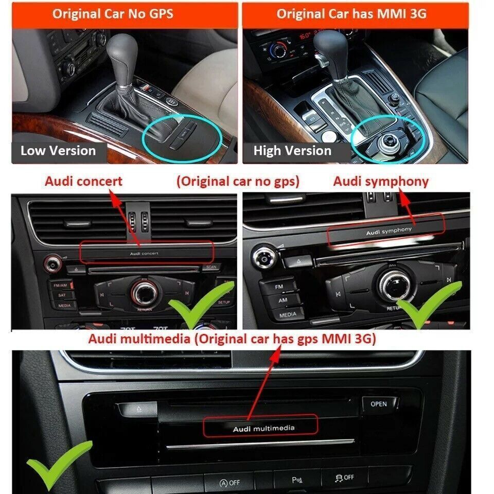 Car Wifi GPS Navigation Android for AUDI A4 A5 Radio 2+32G 10.25 carpaly MMI