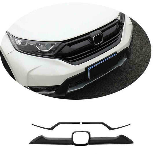 3P for Honda CR-V 2017-2022 Glossy Black Front Bumper Grill Grille Strips Cover