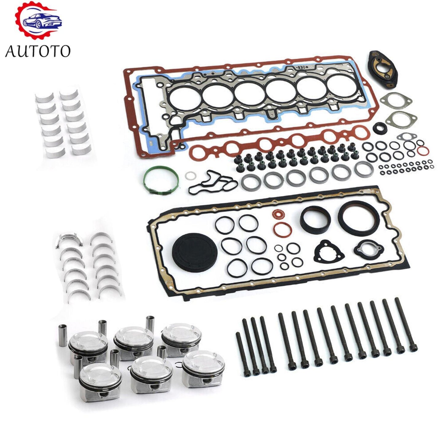 Engine Rebuild Overhaul Kit 9.3:1 for BMW 130i 330i X5 Z4 E82 E90 E60 E89 N52B30
