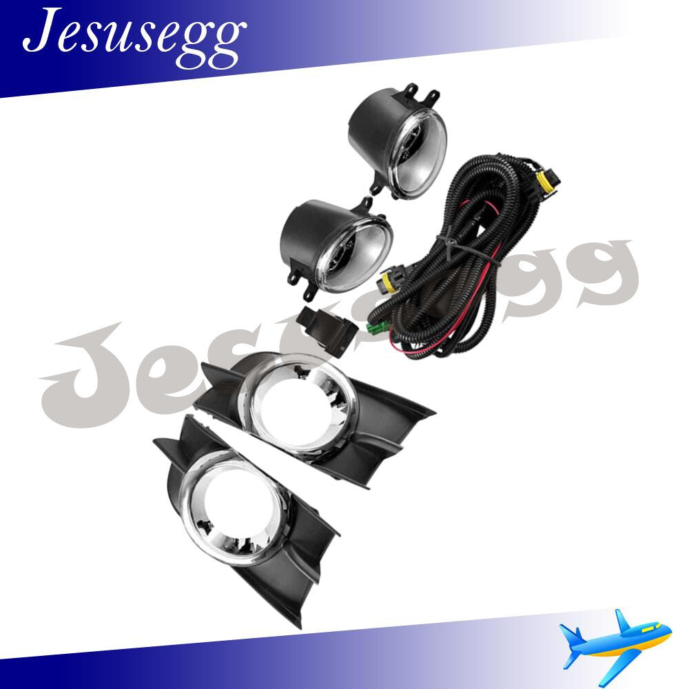 Fits 2009-2012 for Toyota Wish Complete Kit w/Bulb Bezel Wire Car Fog Lamp Lights