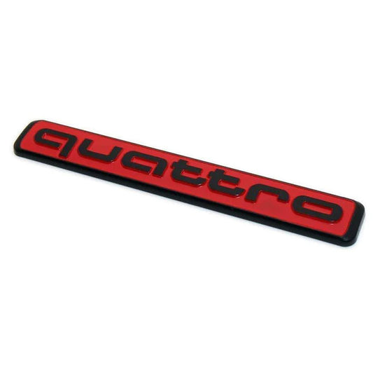 for Audi Quattro rear badge boots, trunk stickers, badges, nameplates, red and black