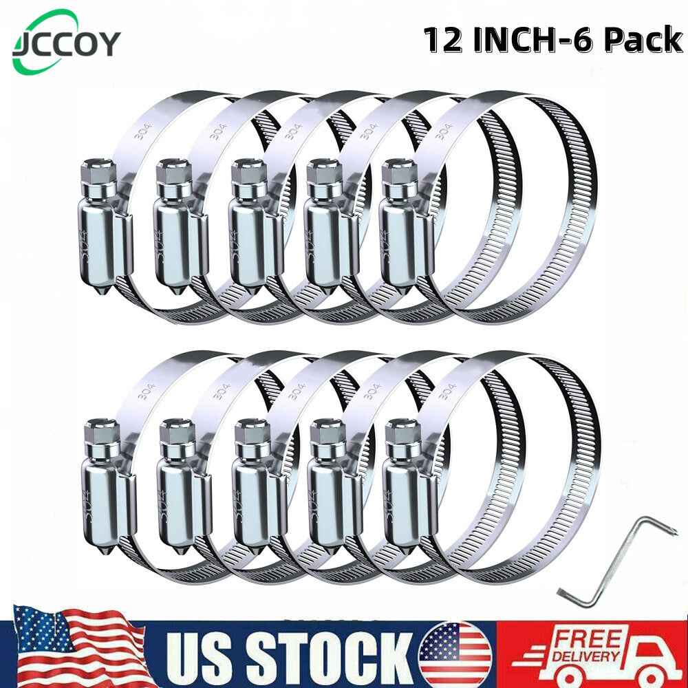 Adjustable 12-inch hose clamp, worm gear hose clamp, fuel line clamp