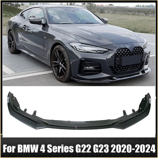 Fits 2020-2024 for BMW 4 Series G22 G23 Front Bumper Lip Splitter Carbon Fiber Style