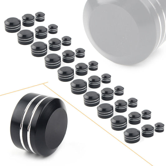 for Harley Black CNC Inner 9mm-13mm Schrauben Motor Bolt Topper Caps Cover