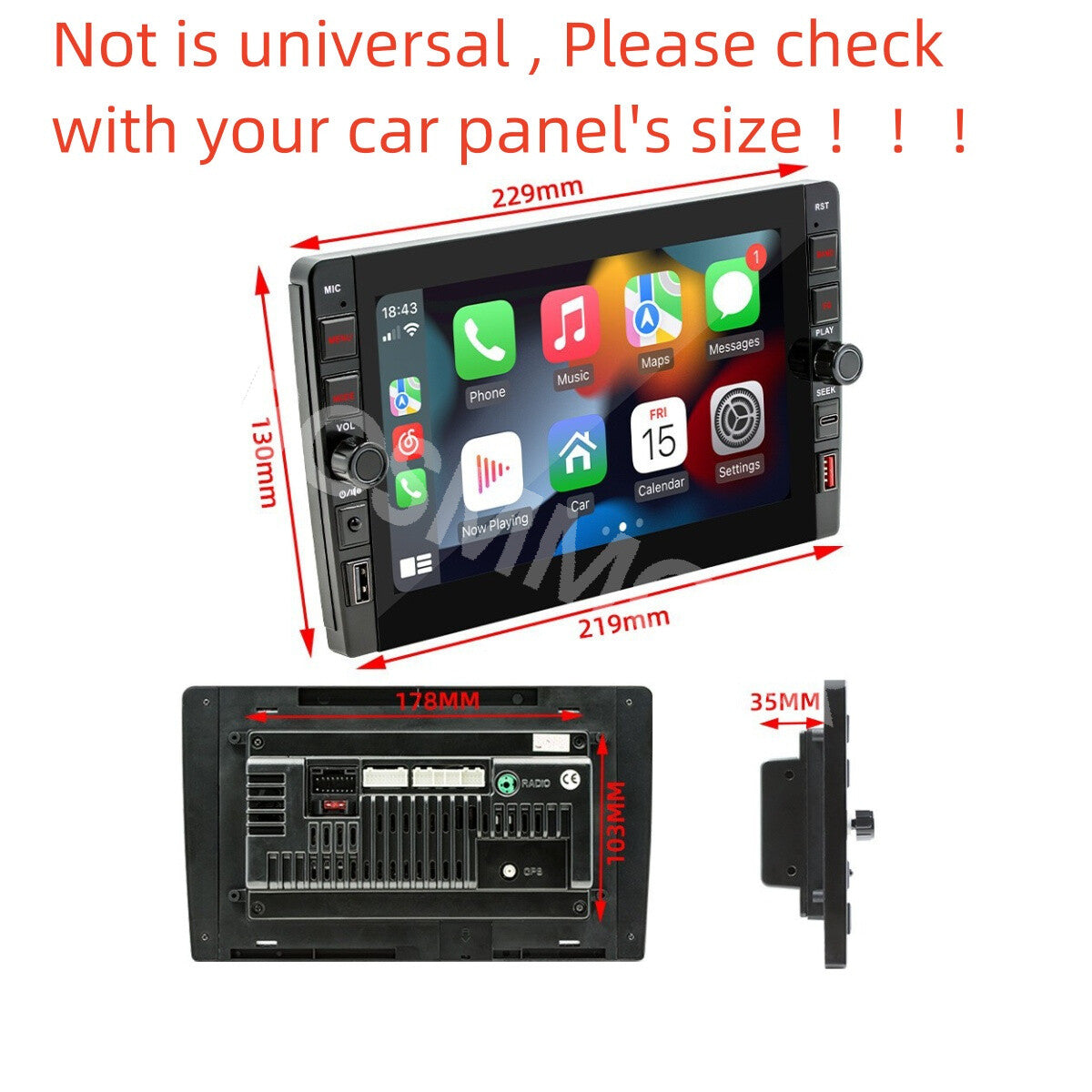 8in Android 12 For Apple Carplay Car Stereo Radio GPS WiFi 2 Din Camera 2+32G