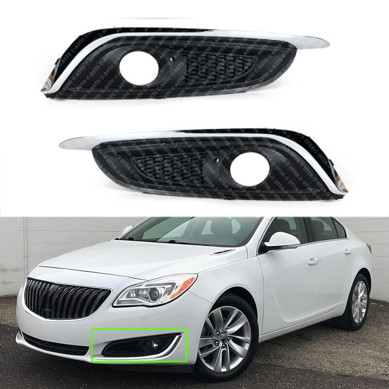 Front Bumper Bezels Fog Light Covers Pair for Buick Regal 2014 2015 2016 2017