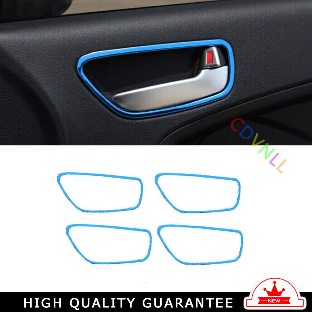 Car Inner Door Handle Cover Trim 4 Fit for Kia K3 Forte 2014-2018 Blue Titanium