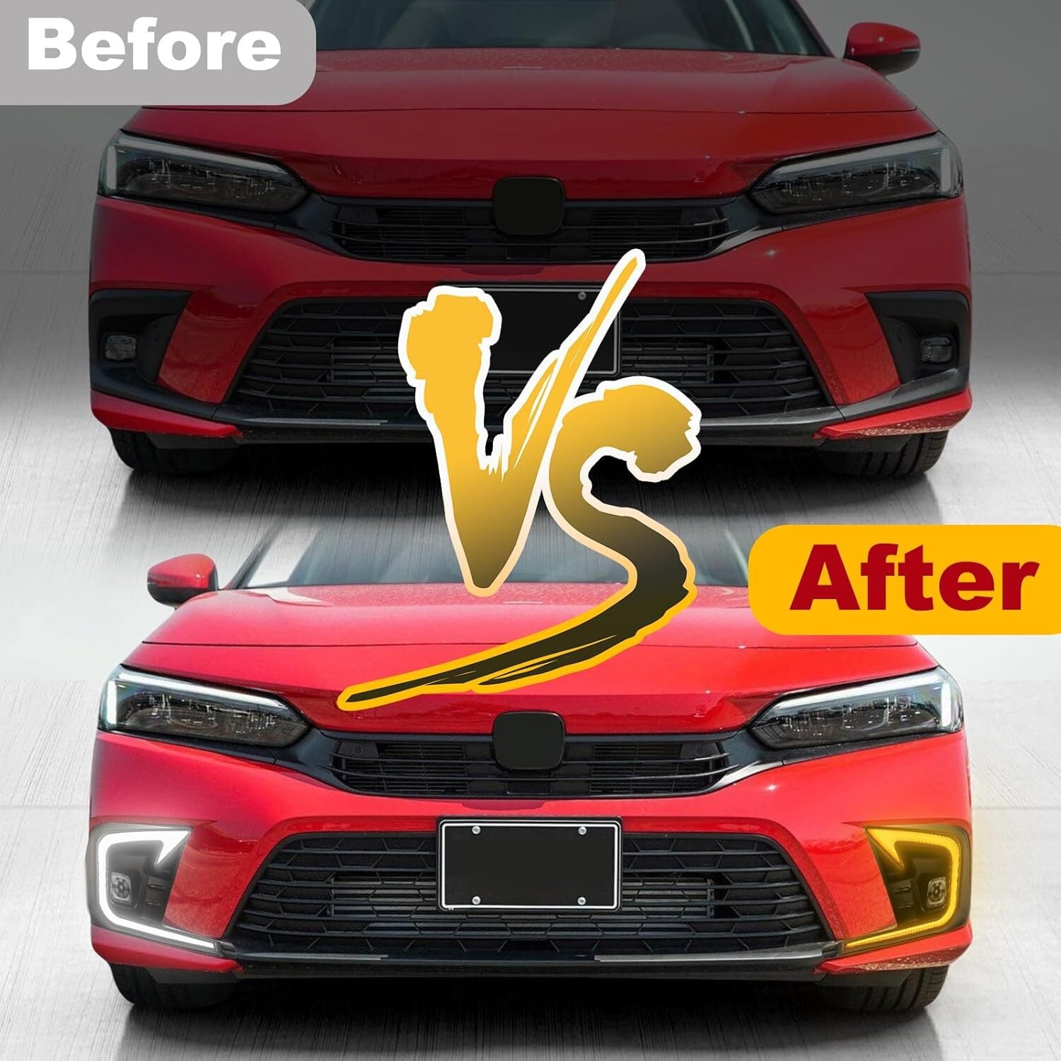 Fog Lights Assembly DRL for 2022 2023 2024 for Honda for Civic Hatchback Turn Signals