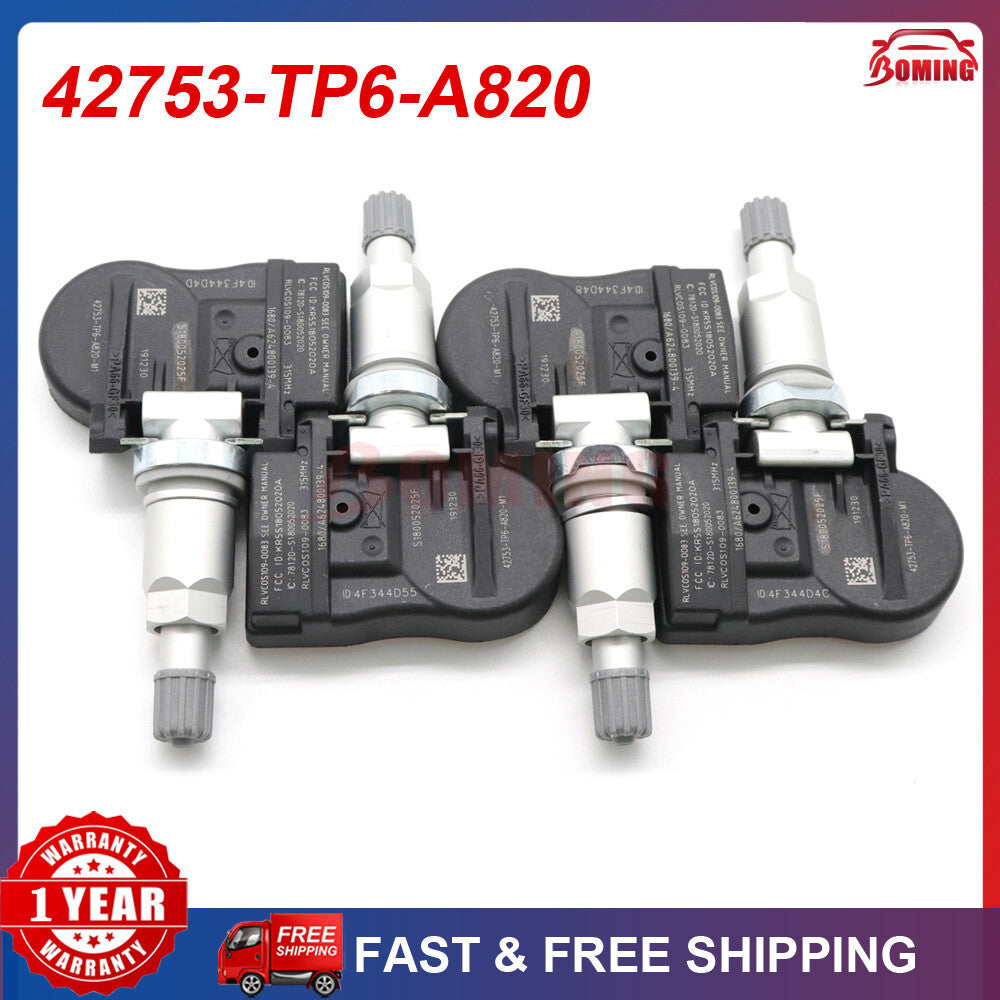 42753-TP6-A820 4PCS New TPMS TIRE PRESSURE SENSOR for Honda Crosstour CRV Accord