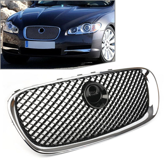 Front Bumper Grille Grill Fit for Jaguar X250 XF XFR XFRS 2008-2011 Chrome Black