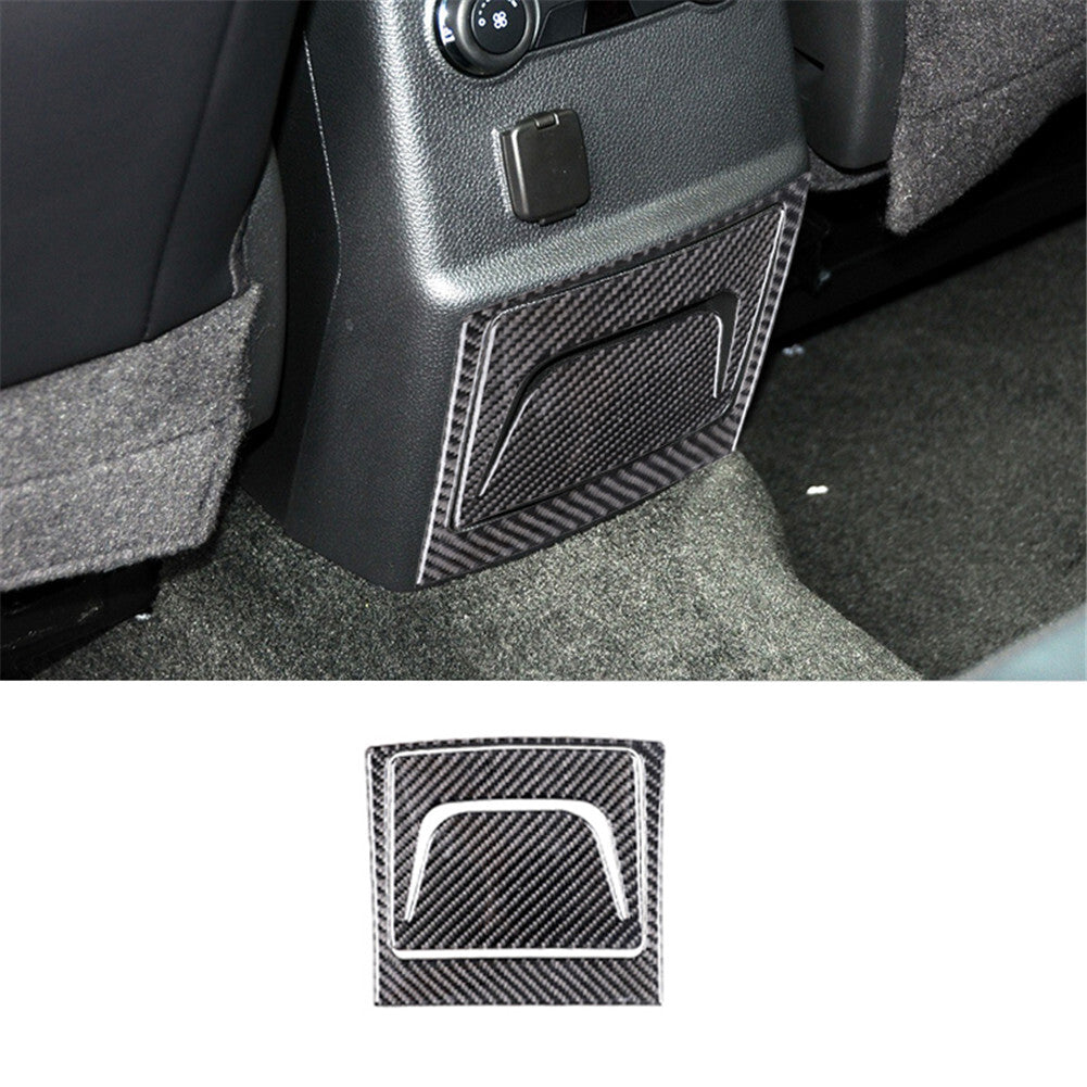 2Pcs Carbon Fiber Rear Central Console Trim Panel for Ford Explorer 2011-2014