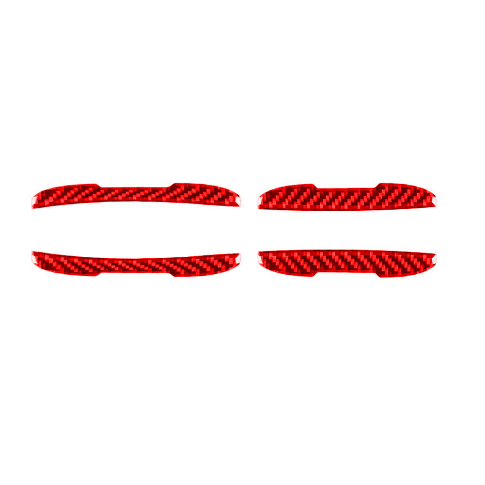 4-piece set of red carbon fiber exterior door crash protection covers for Porsche Taycan