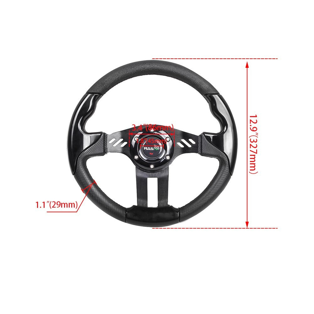 For EZGO TXT RXV Black Adapter+13inch for Golf Cart Black Steering Wheel Accessories