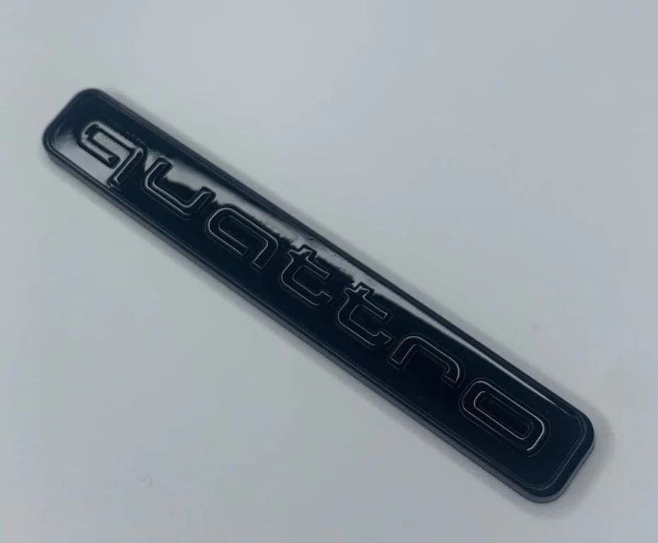 Glossy Black Badge Sticker Decal for Audi Quattro Rear Badge Boots Trunk