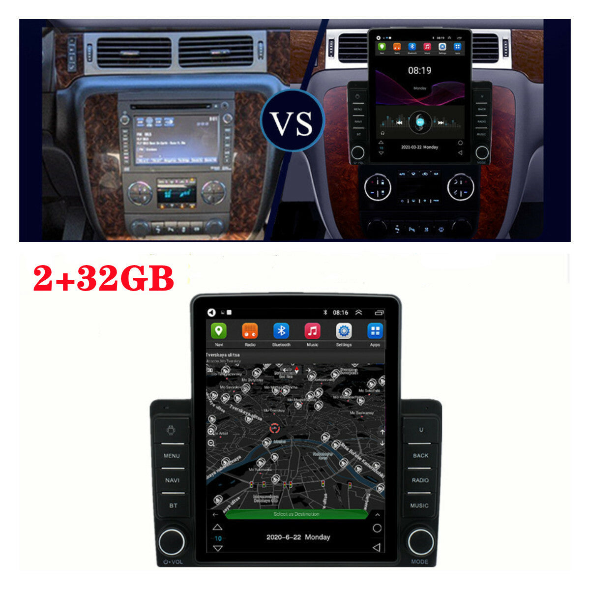 For 2007-2013 Chevy Silverado for GMC 9.5 Android 10.1 Stereo Radio GPS Player Wifi