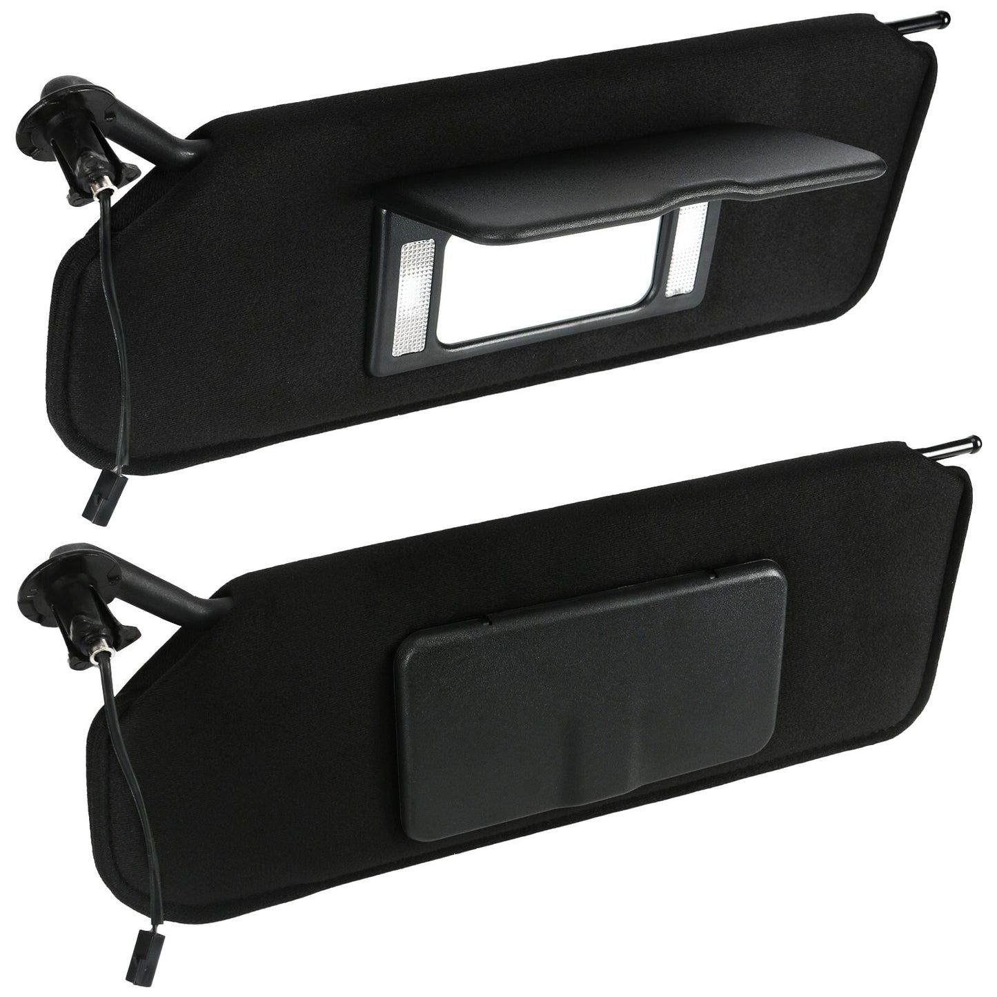 A pair of sun visors with mirrors and LED lights 10442033 10442034 for Chevrolet for Corvette .