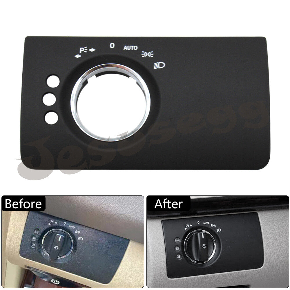 for Mercedes-Benz X164 W164 ML GL Headlight Control Switch Cover Black 3 Hole