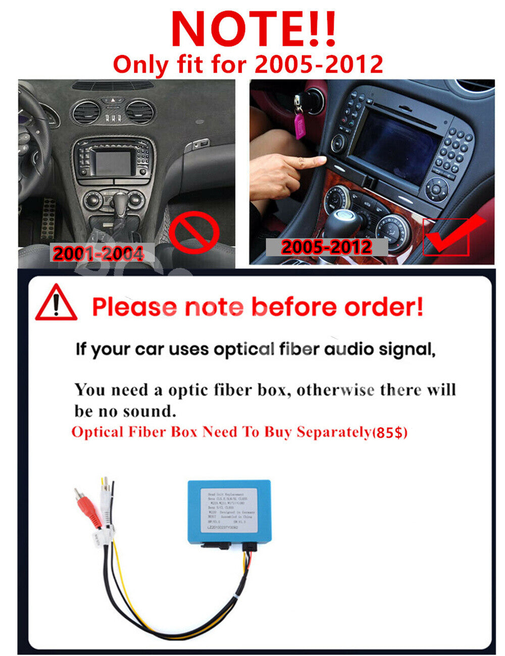 Car Radio Stereo GPS Head Unit Fit for Mercedes Benz SL350 SL55 SL600 2005-2012