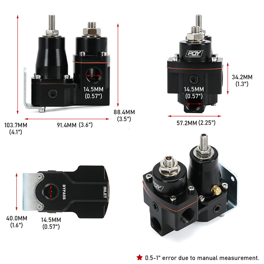 Universal EFI to Carb Dual Stage Fuel Pressure Regulator Kit 3/8 NPT 5-9 PSI
