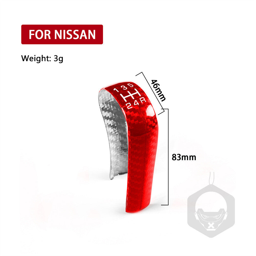 Red Carbon Fiber Console Gear Shift Knob Panel Cover for Nissan GTR R32 R33 R34