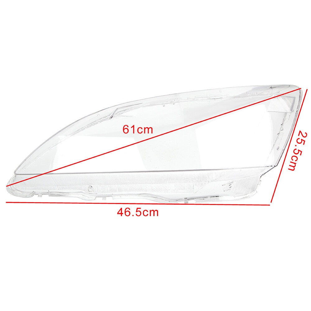 A pair of R+L headlight lenses with transparent front light covers for Honda Accord 2003-2007 models.