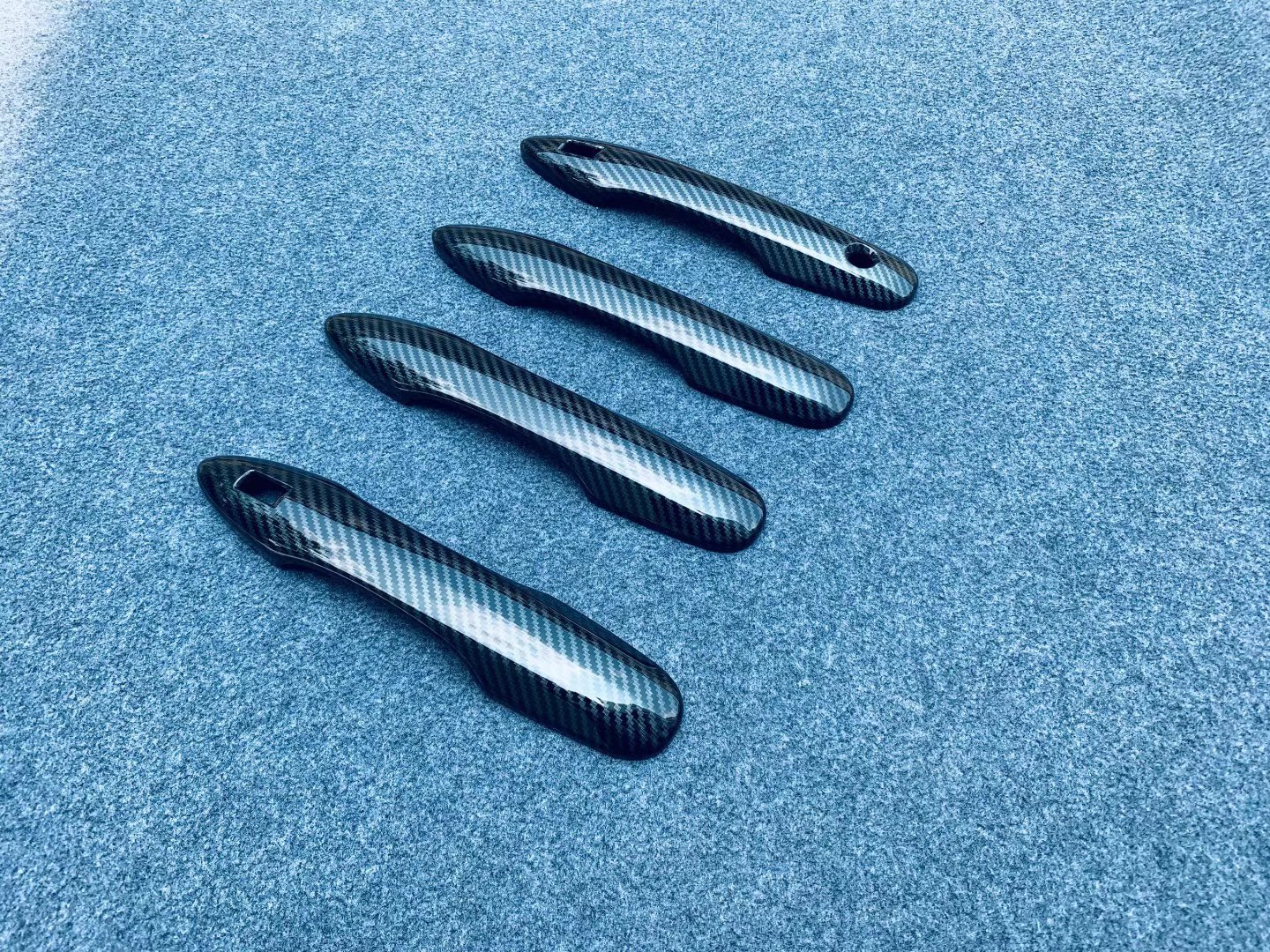 Outer Door Handle Carbon Fiber Cover Trims 4X For 2020-2023 for Toyota Harrier Venza