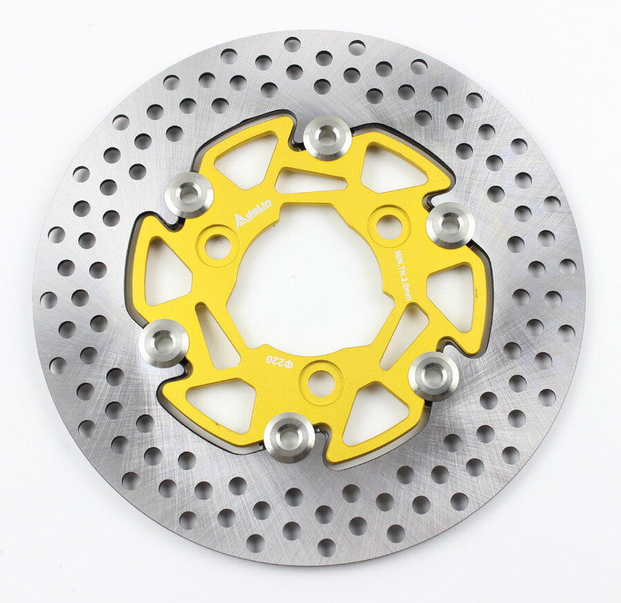 Gold 220MM Adelin Floating Disc Brake Rotor for Honda Ruckus Bikes 58MM 70MM