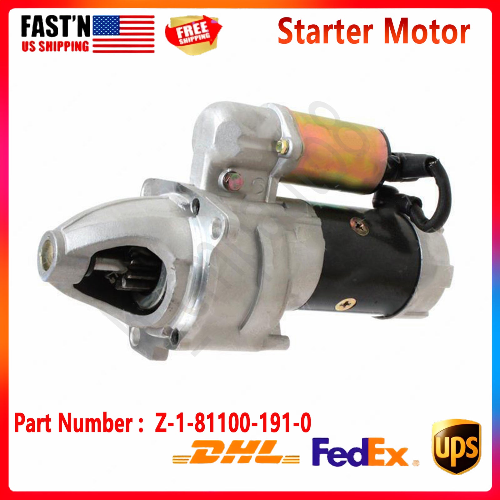 for ISUZU Excavator Z-1-81100-191-0 Starter Motor Z1811001910