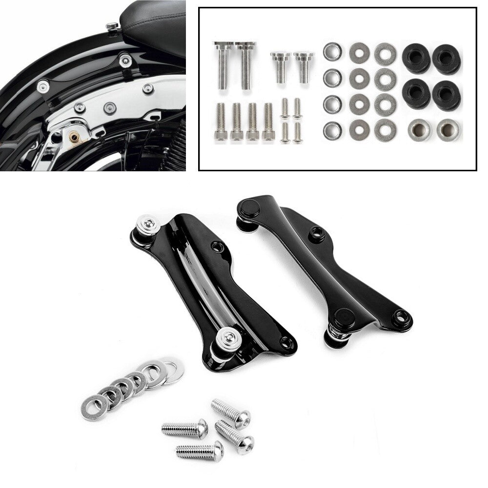 Black 4 Point Docking Hardware Kit for Harley Road King Street Glide 2014-2023