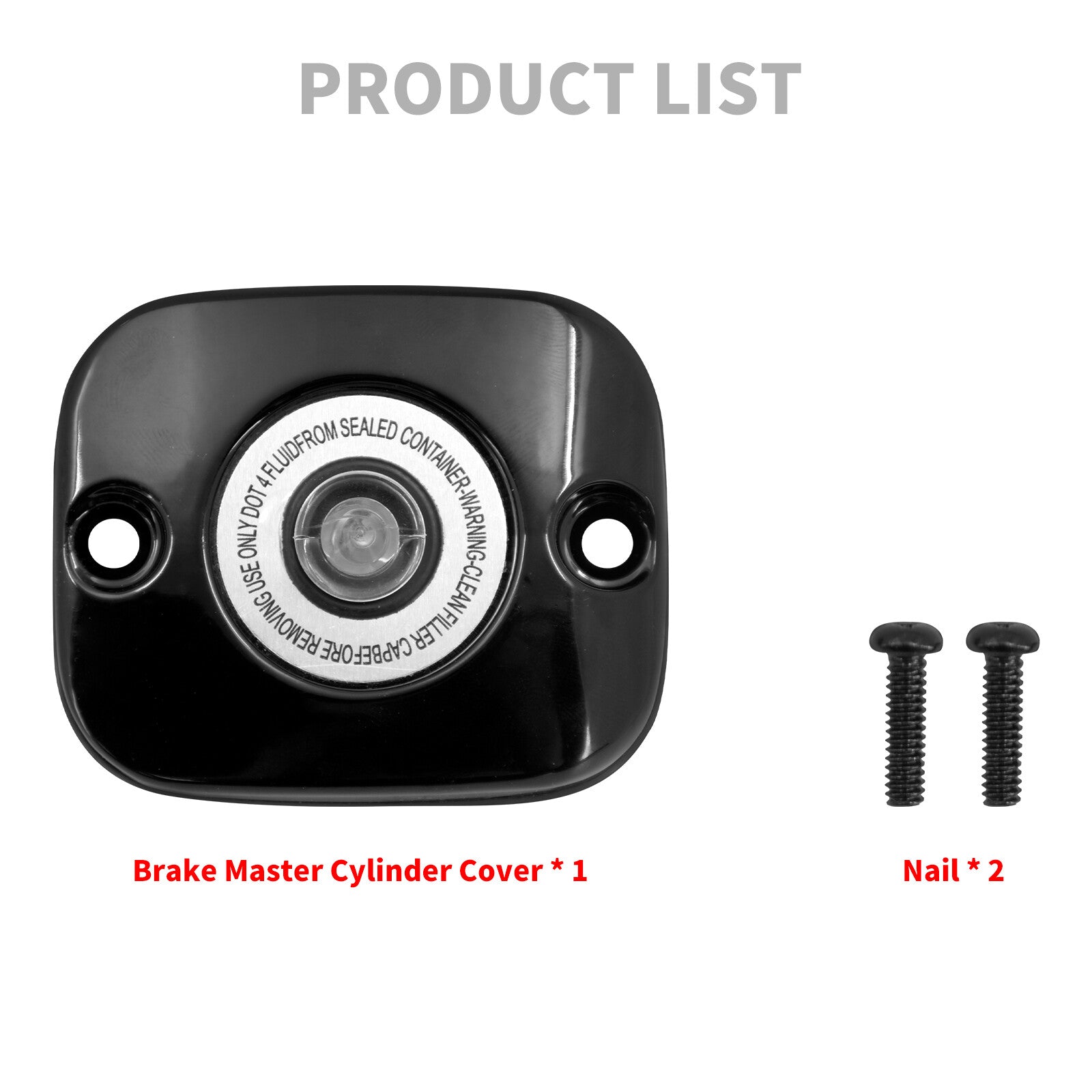 Black Front Brake Master Cylinder Cover Fits for Harley Touring Glide Dyna FXD