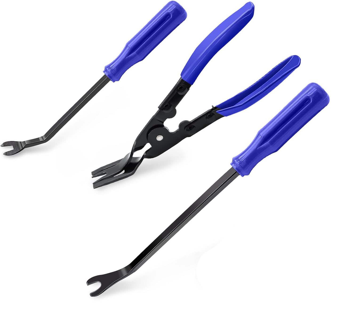3Pcs Car Door Panel Remover Body Retainer Clip Set Trim Upholstery Pry Tool Blue