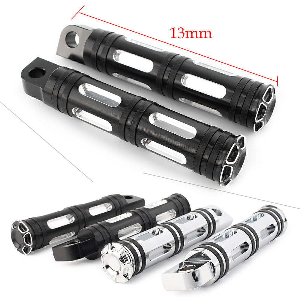 Pair Footpegs Pedals Footrest for Harley XL1200C/XL883L Silver Aluminum