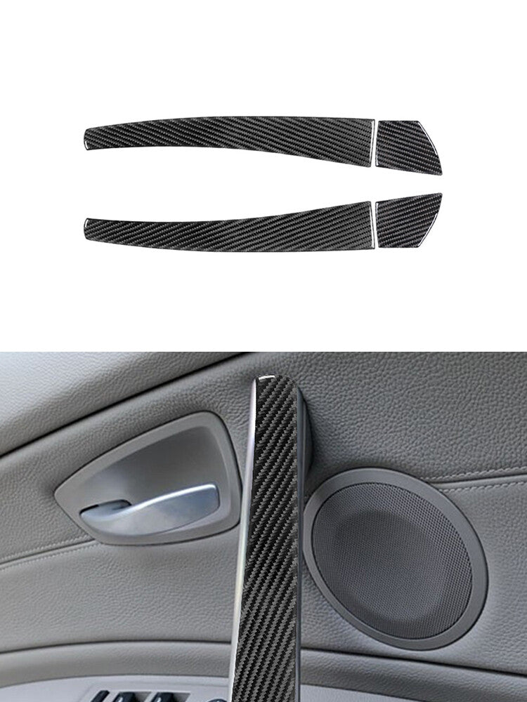 4x carbon fiber door armrests trim for BMW 1 Series convertible E82/E88 2008-2013