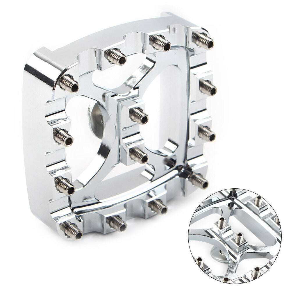 for Harley Softail Dyna Sportster Iron 883 MX Style Brake Pedal Pad Cover Chrome